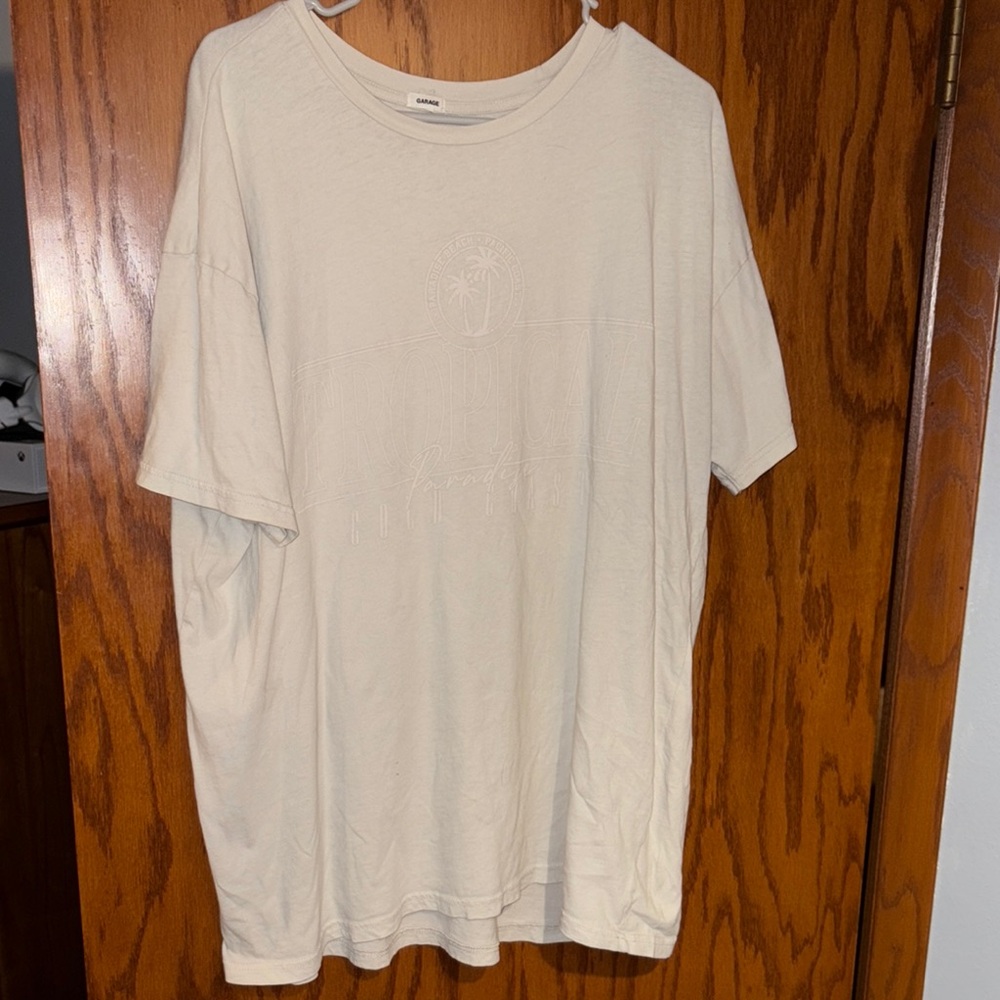 Garage Cream Short Sleeve Tee Classic Crew
